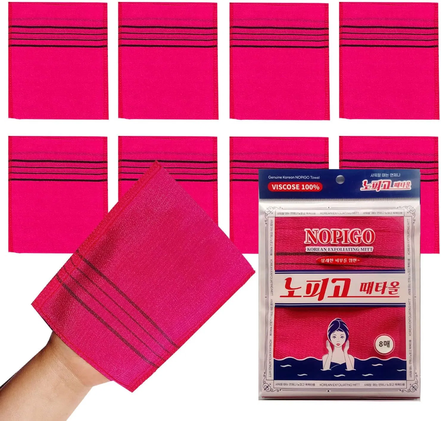 Скраб для тела Italian Towels красный, 8 шт, NOPIGO