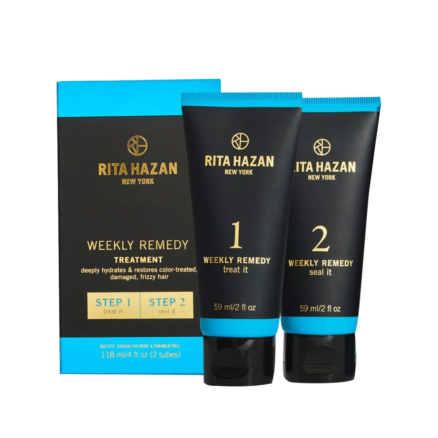 Rita Hazan Two Step Weekly Remedy Cream Kit - интенсивное увлажнение и восстановление окрашенных волос, крем для пушащихся и сухих поврежденных волос