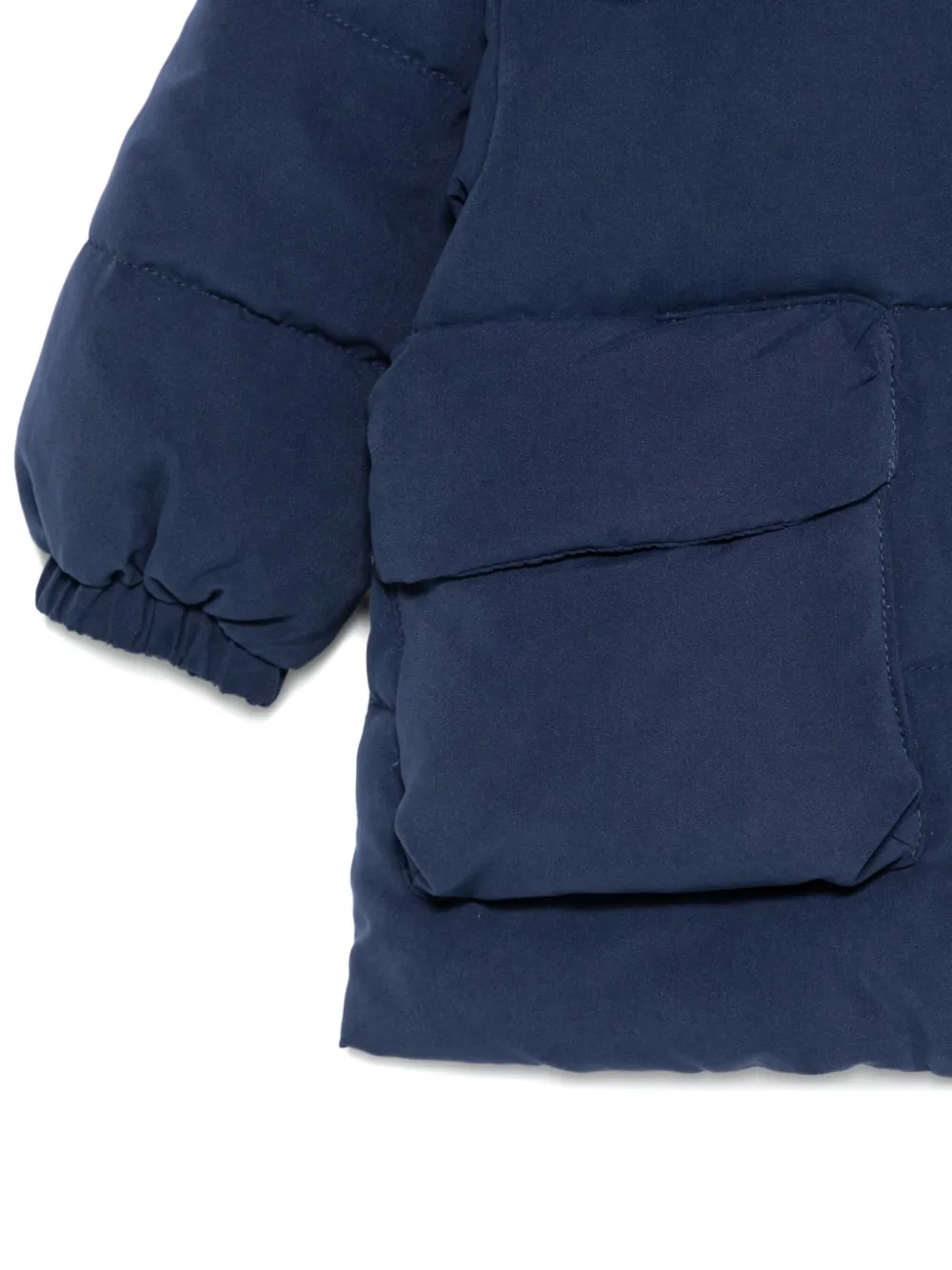 Утепленный пуховик с капюшоном Emporio Armani Kids, синий — фото 3
