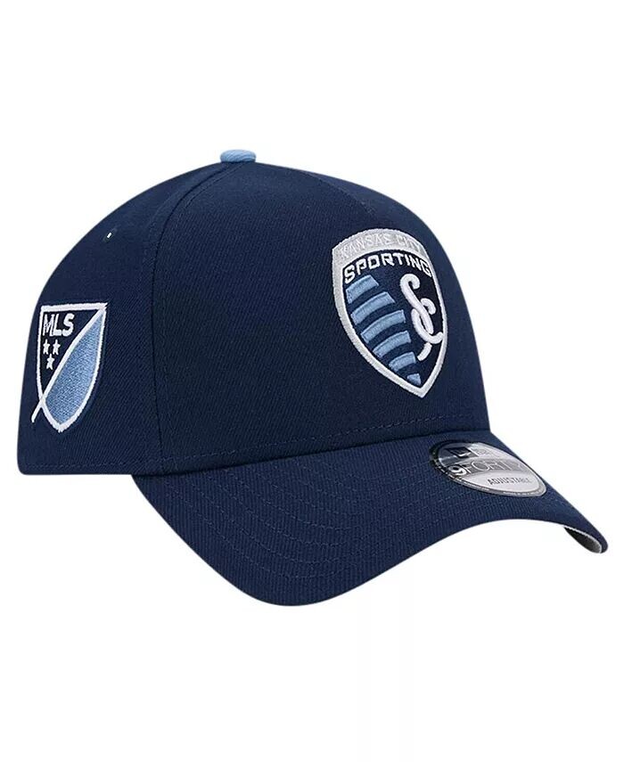 

Мужская темно-синяя регулируемая кепка Sporting Kansas City 2024 Kick Off Collection 9FORTY с А-образной рамкой New Era, синий