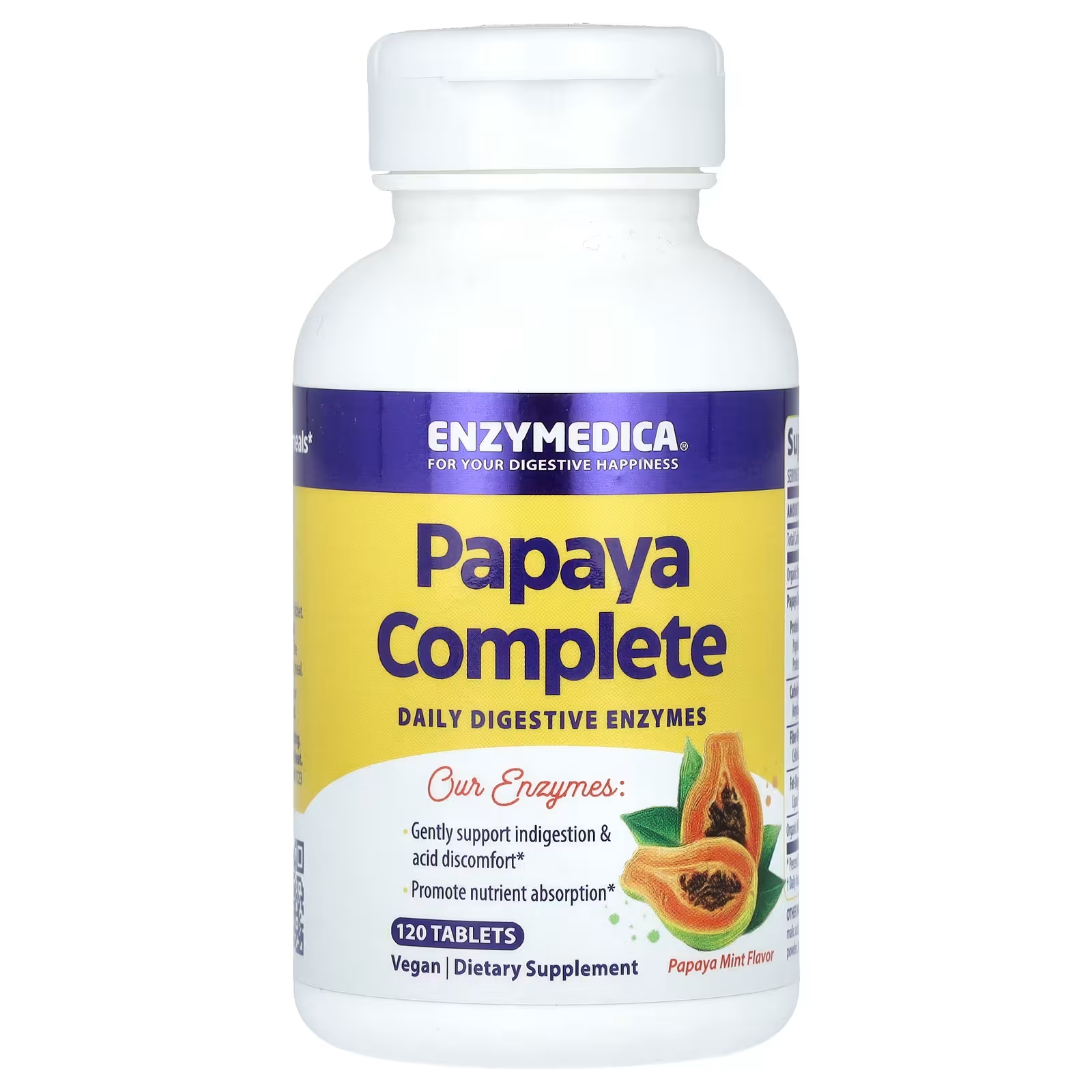 

Добавка Enzymedica Papaya Complete Papaya Mint, 120 таблеток