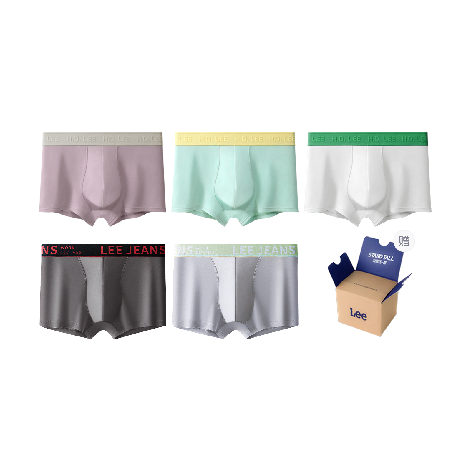 

101 Years Commemoration Collection трусы мужские боксеры 5 шт Lee, светло-серый