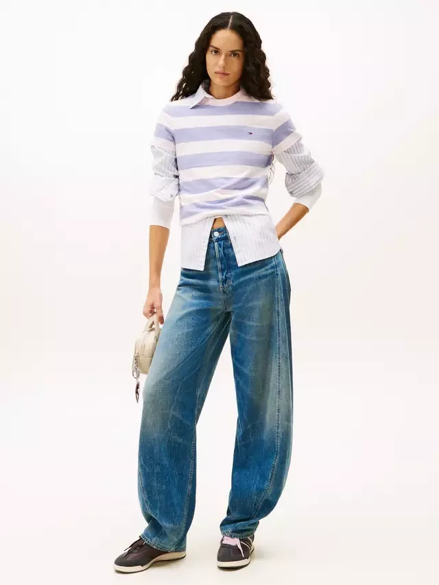 Джинсы Tommy Jeans Ella Barrel Tapered Fit, цвет синий (средний) Tommy Hilfiger — фото 2