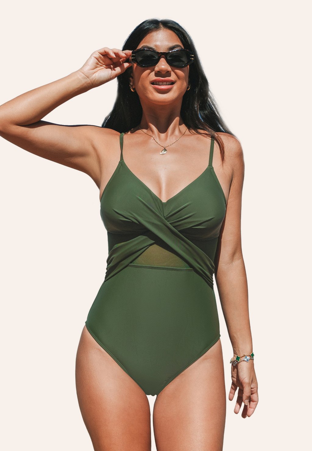 

Купальник CAPTIVATING CUTOUT Cupshe, темно-зеленый