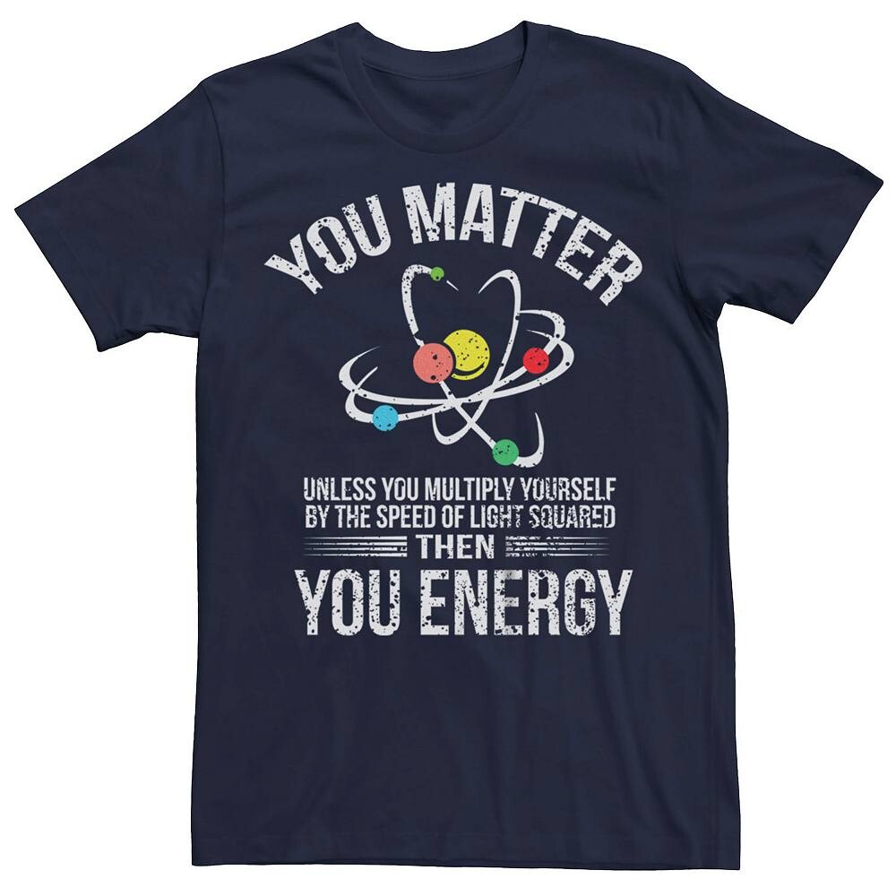 

Мужская футболка с рисунком You Matter Joke Atom Licensed Character, темно-синий