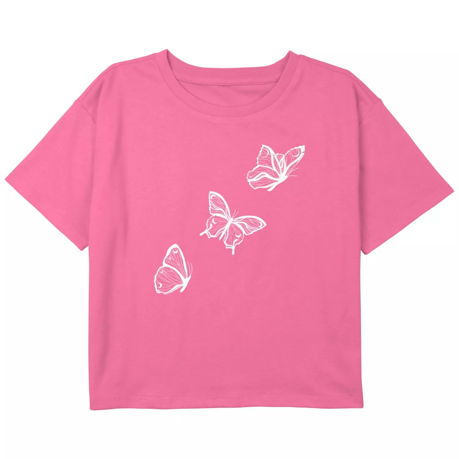 

Укороченная футболка с рисунком «Мирные бабочки» для девочек 7–16 лет Unbranded