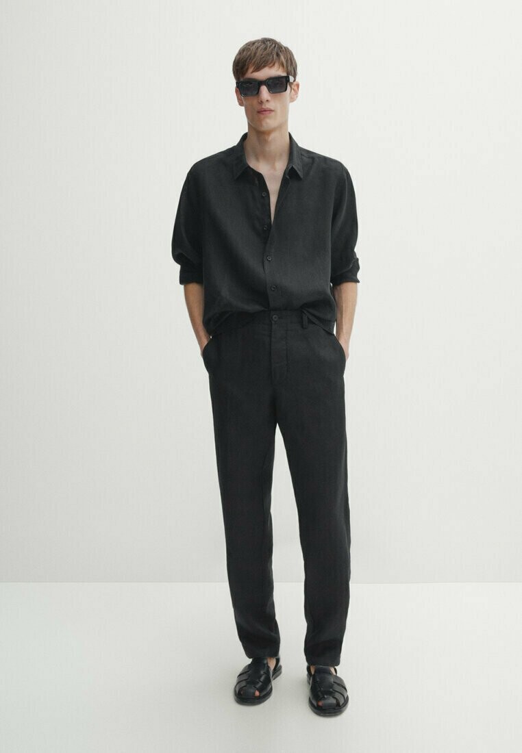 

Брюки 100% LINEN TROUSERS 00008023 Massimo Dutti, черный