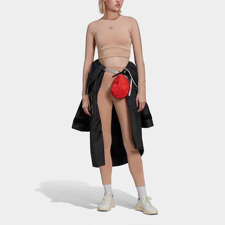 Adidas Кроп-топ Stella McCartney для женщин в цвете серый жемчужный пудровый — фото 3