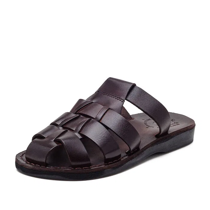 Мужские слайды Michael коричневые от Jerusalem Sandals — фото 3