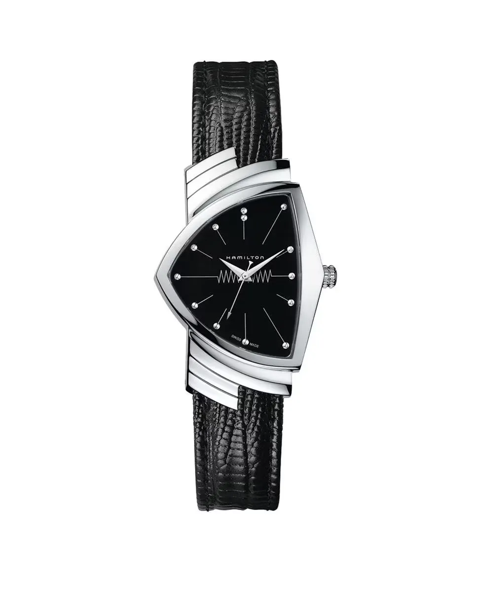 

Мужские часы Ventura L H24411732 с кожаным ремешком Hamilton, черный