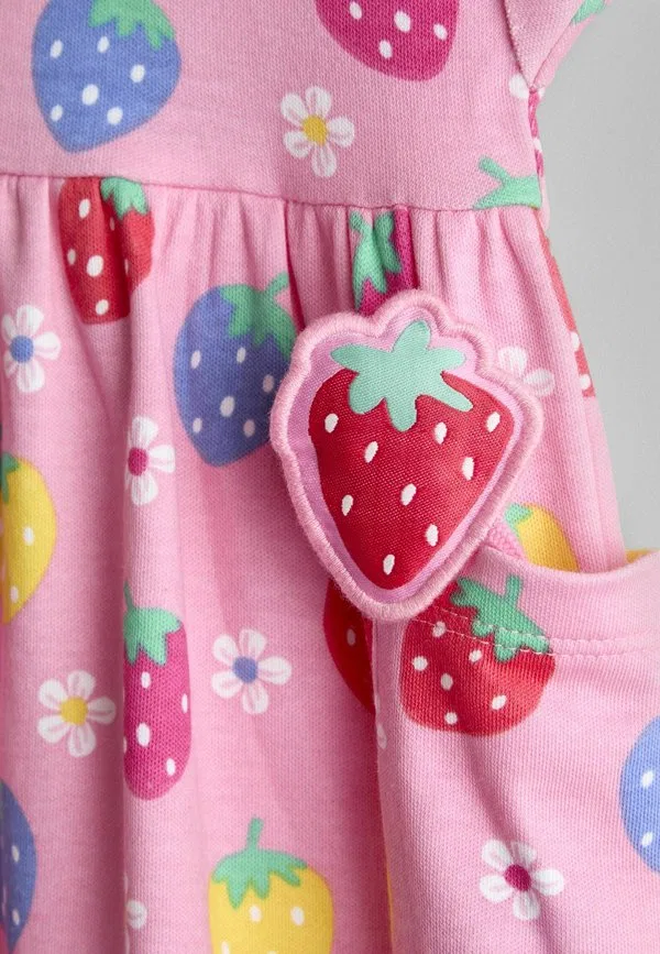 Платье-Джерси с карманом для питомца, прямого кроя Jojo Maman Bébé, Pink Strawberry — фото 4
