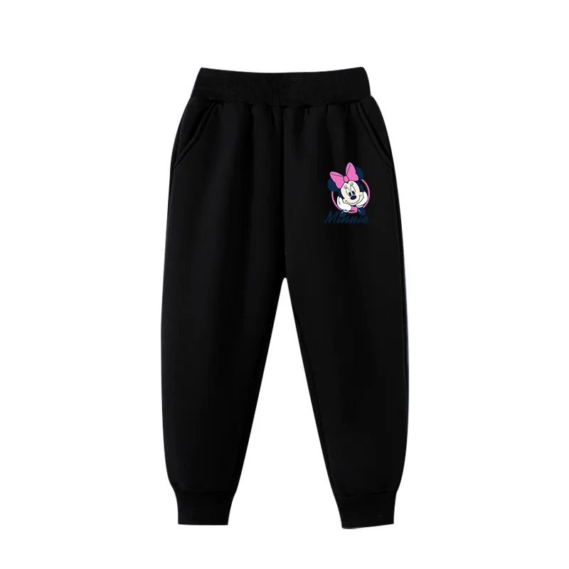 Детские утепленные спортивные штаны Disney, Cheek-Support Minnie-K Black Fleece-Lined