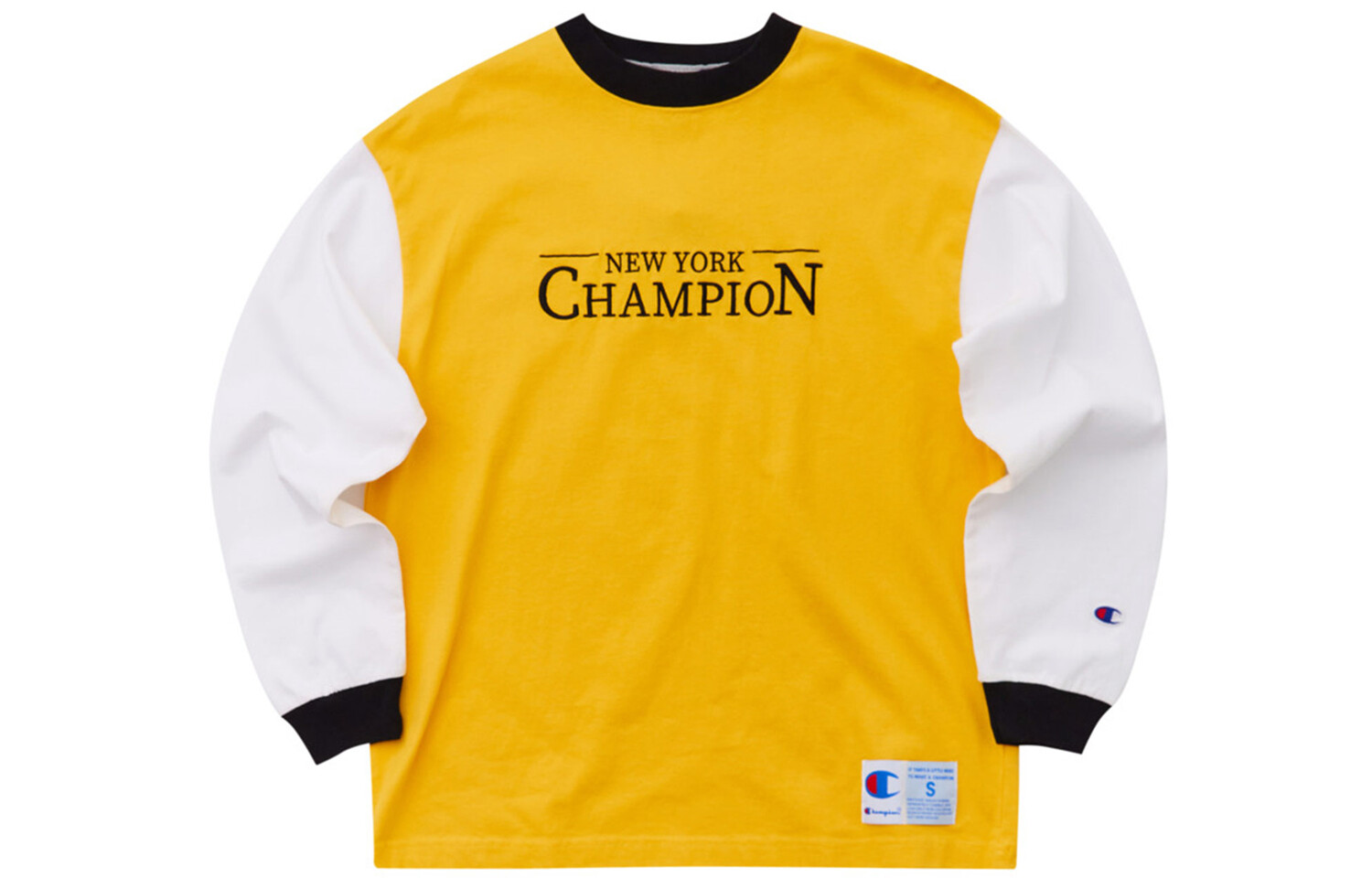 

Футболка унисекс желто-белая с вышивкой Champion, желтый