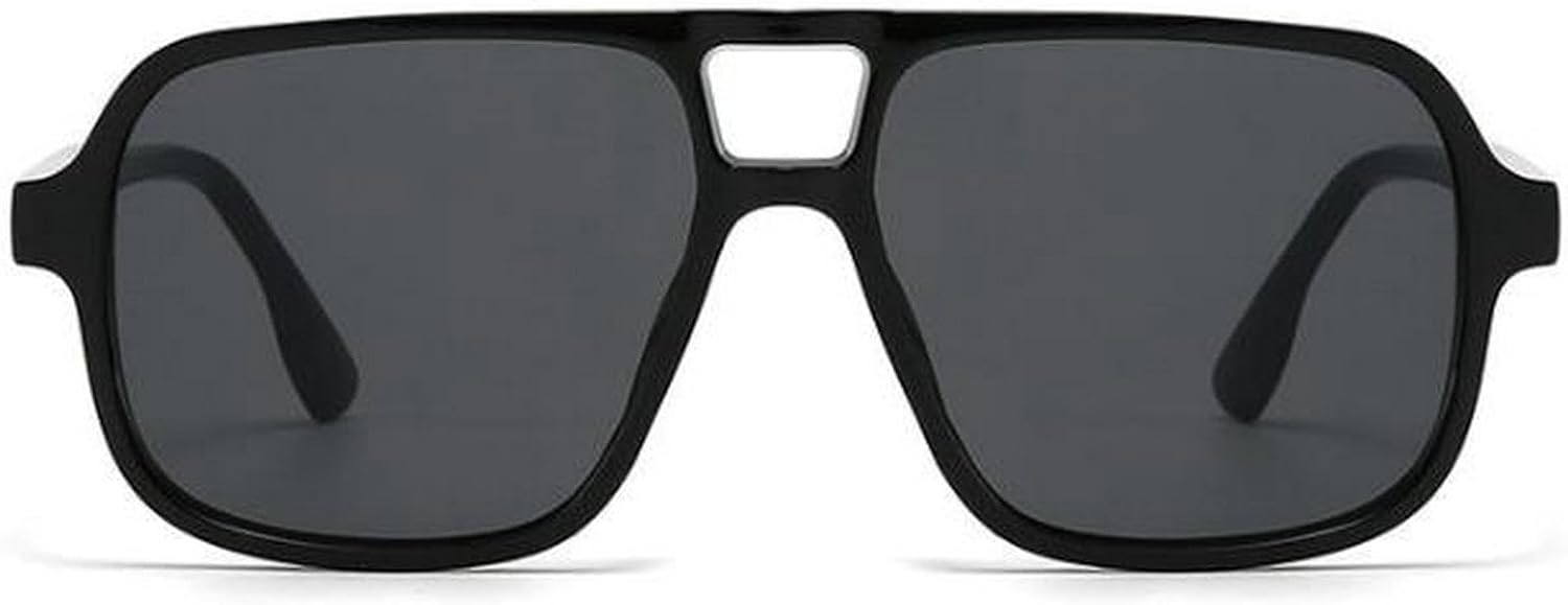 

Ретро-солнцезащитные очки с двойной перемычкой, квадратной формы, женские, модные, с леопардовым принтом, трендовые мужские, с заклепками, конфетного цвета, солнцезащитные очки UV400 mincl, Black