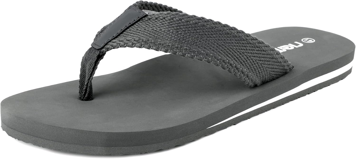 

Мужские вьетнамки riemot с поддержкой свода стопы, сандалии с мягкой подошвой, летние тапочки для пляжа, бассейна, путешествий, удобные душевые тапочки, размер 8-14, серый