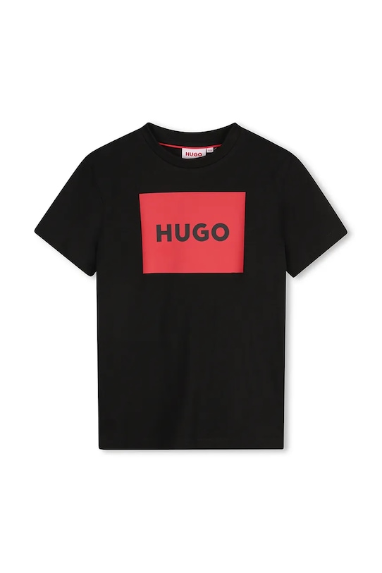 

Детская хлопковая футболка Hugo, черный