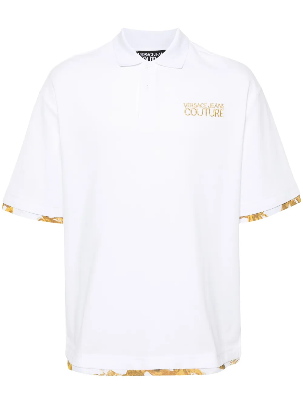 

Рубашка поло с вышитым логотипом Versace Jeans Couture, белый