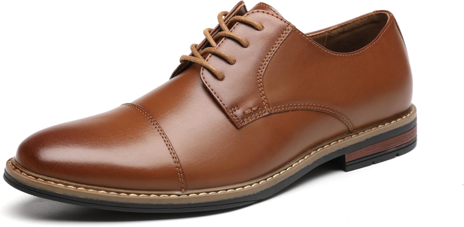 

Мужские классические оксфорды DECARSDZ с винтажным дизайном перфорации, современные формальные туфли на шнуровке, свадебная обувь, коричневый