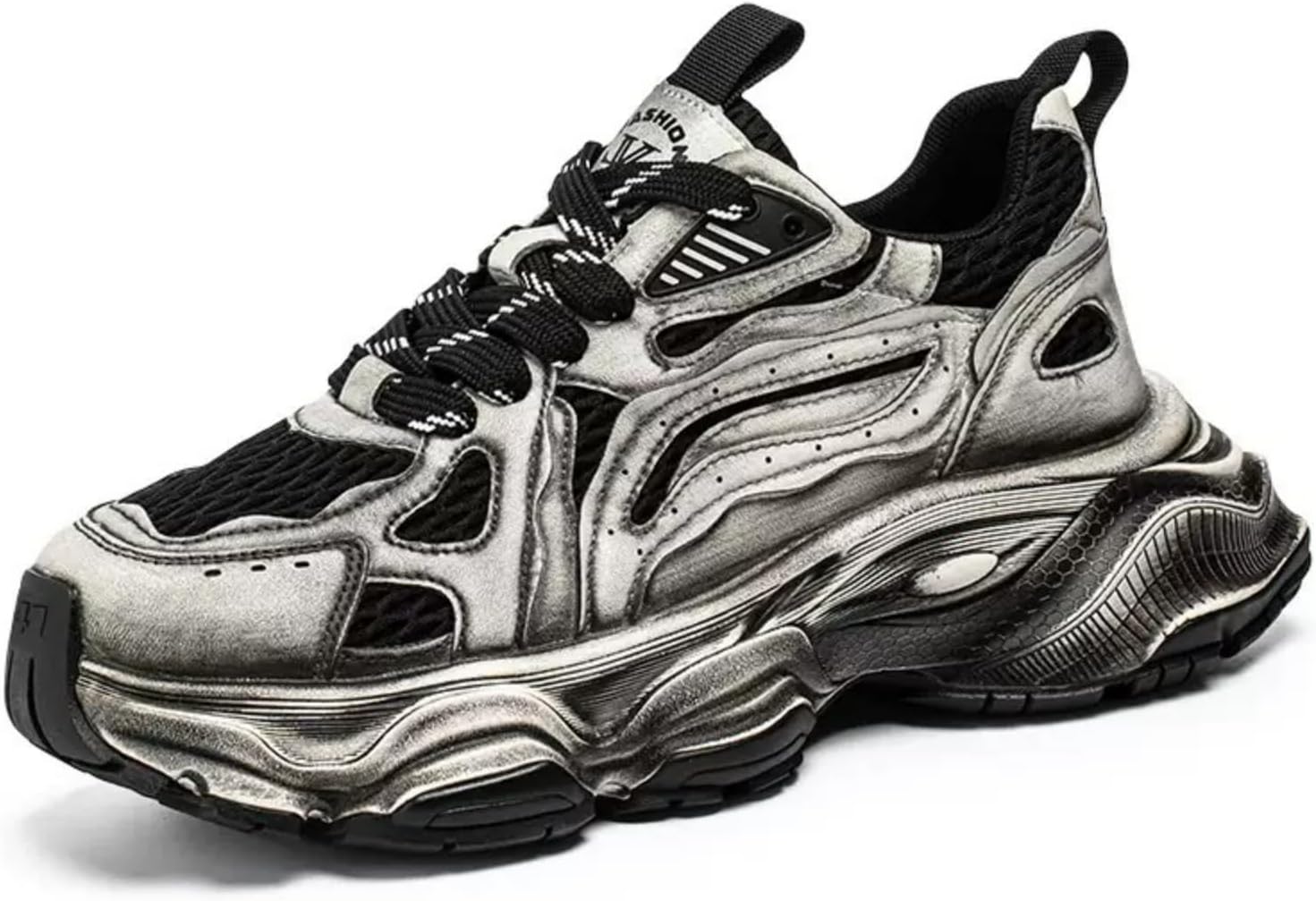 

Мужские ретро кроссовки в стиле «папа», дышащая сетка, массивная подошва, модные повседневные спортивные обувь для мужчин Macefil, черный