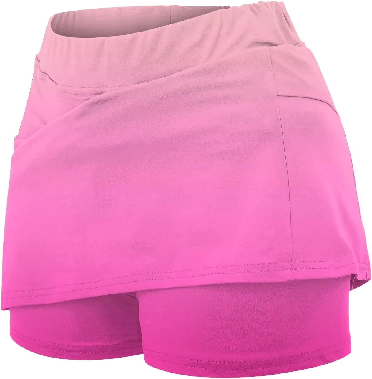 Спортивная юбка-шорты женская, высокая талия, Hot Pink — фото 4