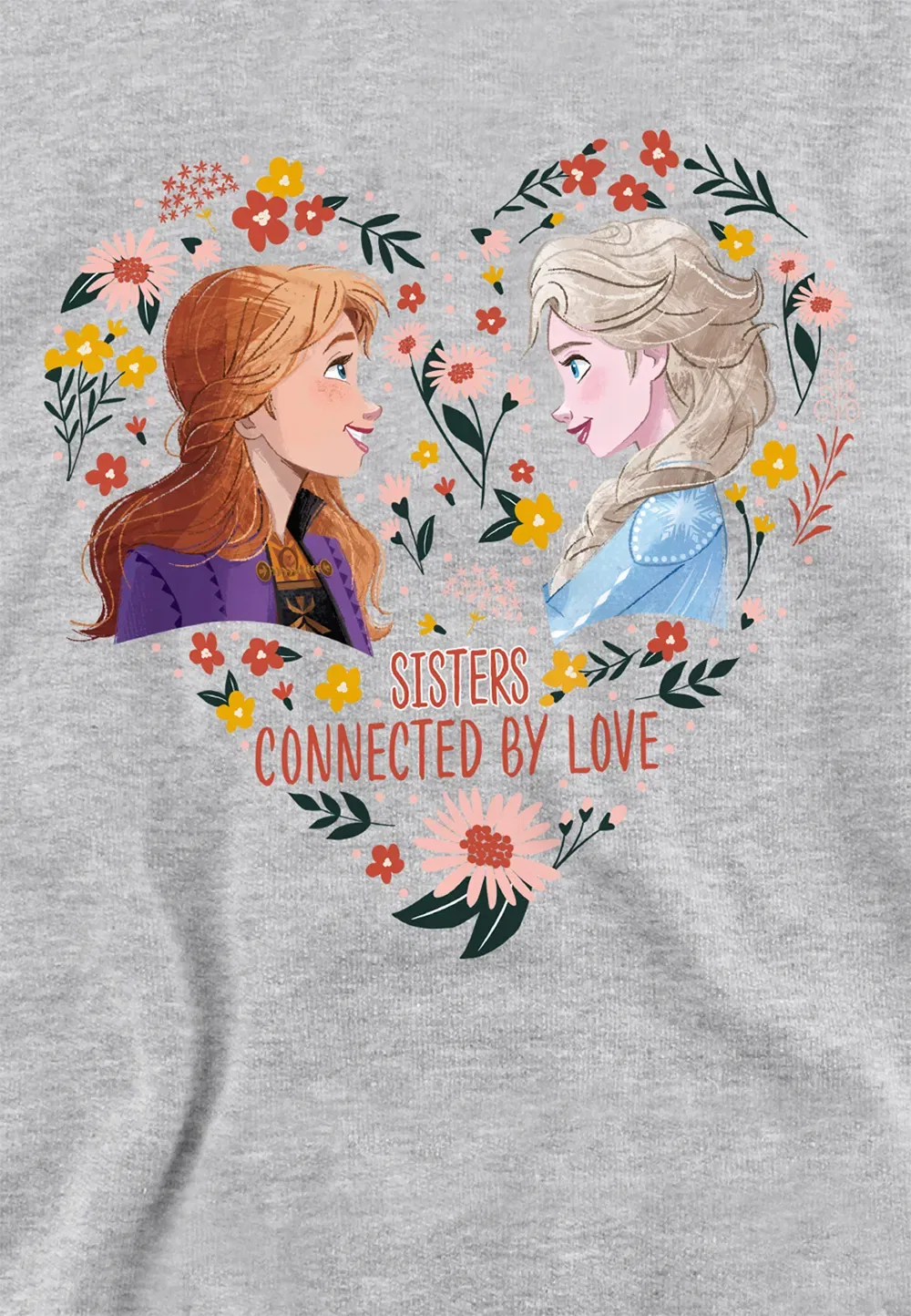 Детский худи Disney Frozen с принтом Эльзы и Анны, Athletic Heather, серый — фото 2