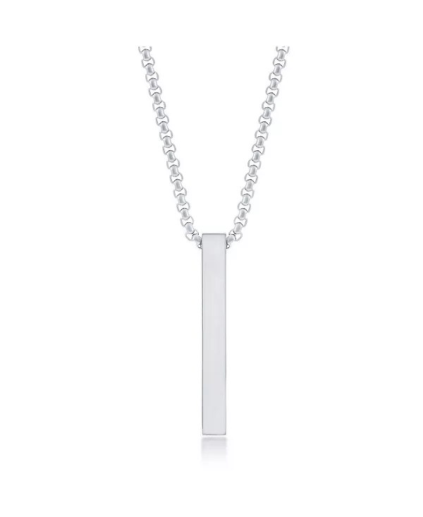 

Мужское ожерелье из нержавеющей стали с вертикальной планкой Metallo, silver