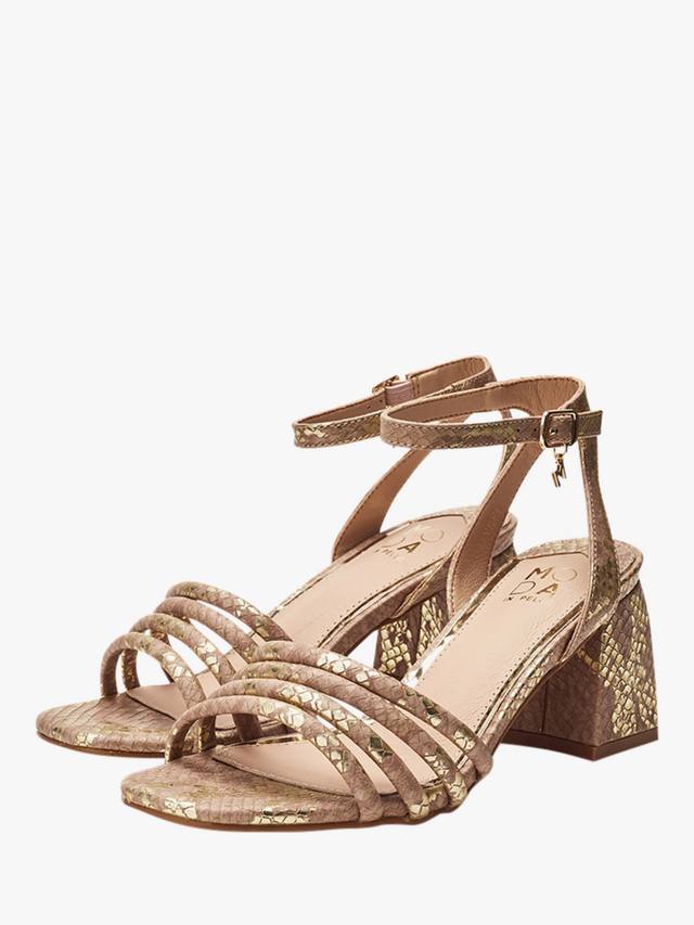 Босоножки Maybel на устойчивом каблуке с ремешками Moda in Pelle, Rose Gold — фото 2
