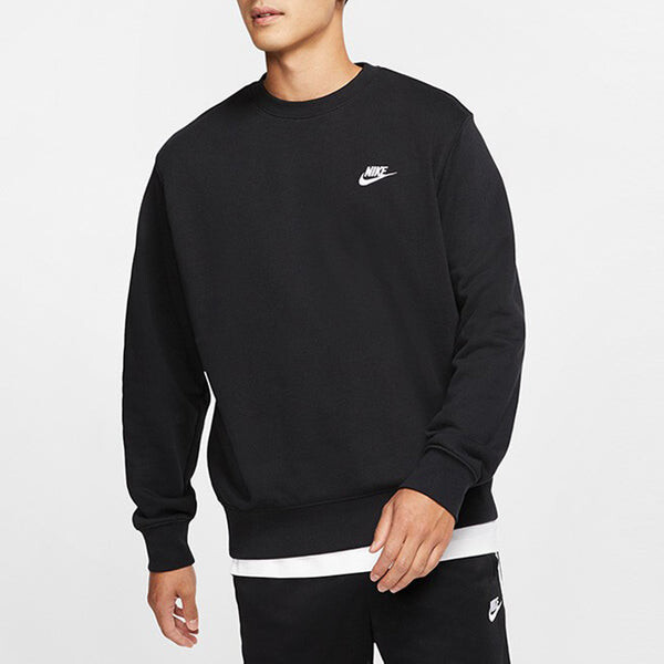 Толстовка Nike AS Men's Nike Sportswear Club CRW FT Black, черный — фото 3