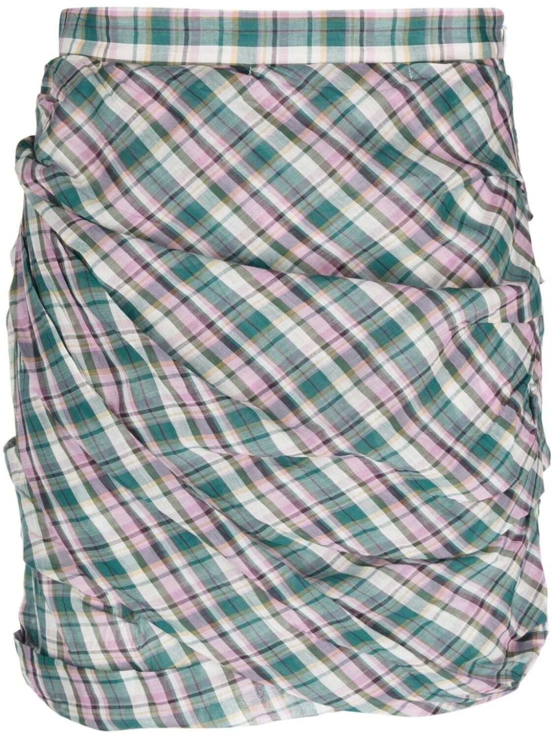 

Юбка мини Birdy в клетку с драпировкой MARANT ÉTOILE, зеленый
