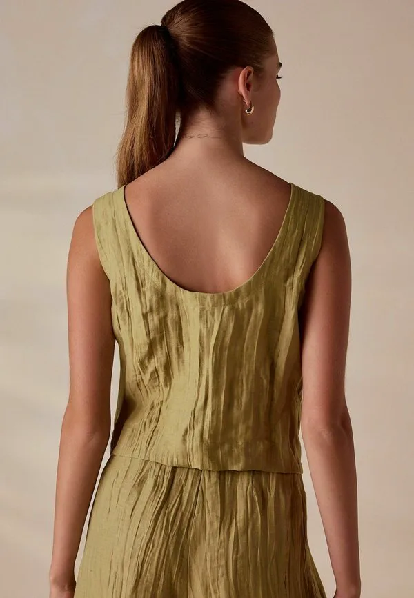 Блузка премиум-класса, укороченного кроя. Next, Olive Green — фото 2