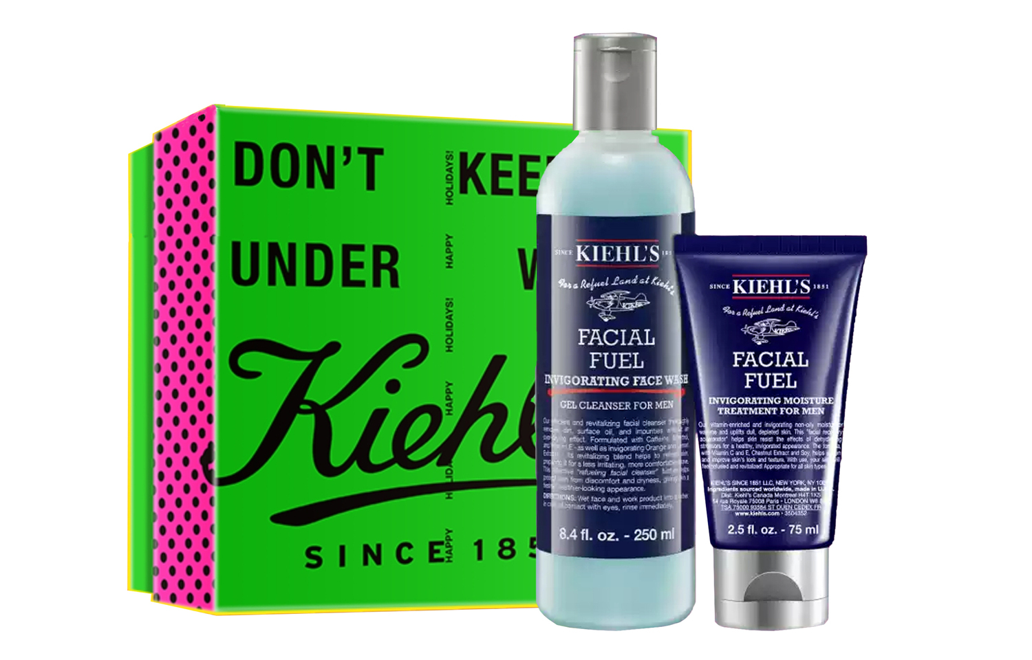 

KEYANSHI 2024 Christmas Limited Men's Refreshing Awakening Skin Skincare Sets Hydrating Cleansing 250ml+75ml Kiehl's