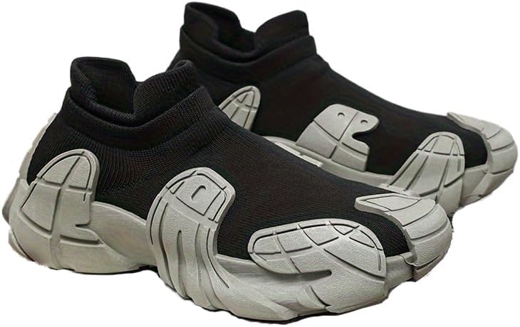 

Мужские дышащие кроссовки на шнуровке FmShi с полосатым дизайном 002, черный