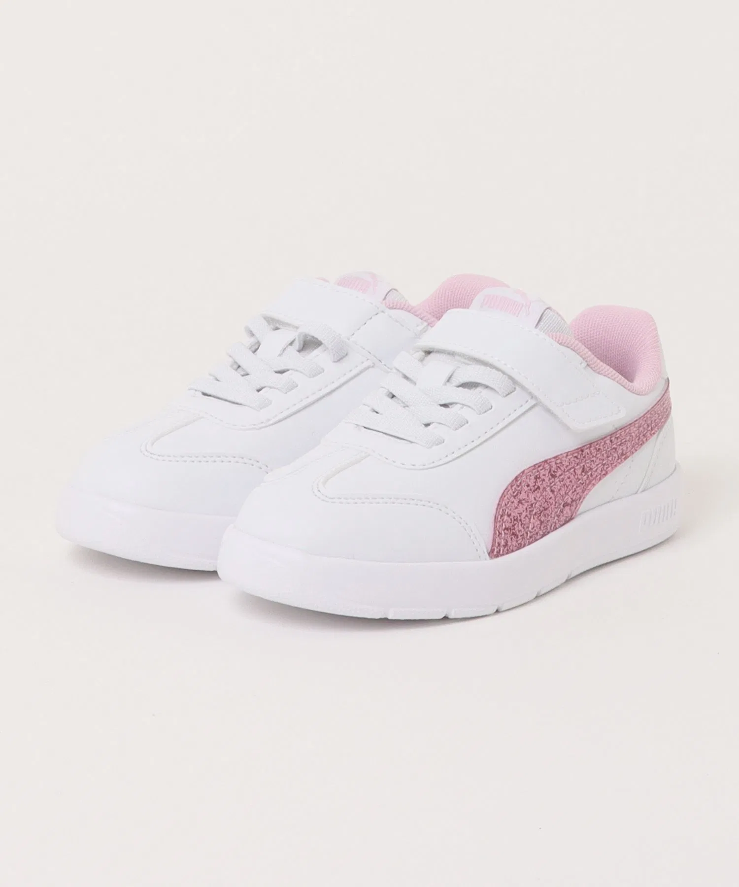 Детские кроссовки PUMA Courtflex V3 T2 GL AC+PS (White/Pink)