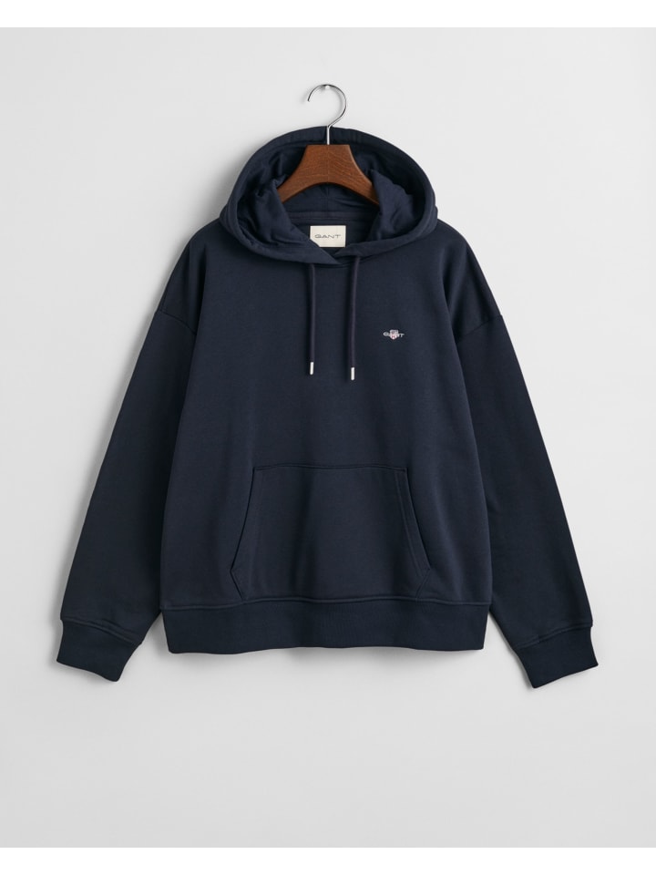 

Толстовка с капюшоном с накладным карманом в цвете Evening Blue Gant