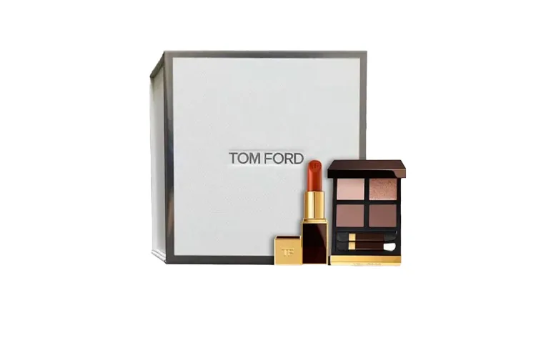 TOM FORD Набор помад в черных тюбиках для женщин, #16 Scarlet Matte Lipstick+#31 Desert below Eyeshadow Palette — фото 2