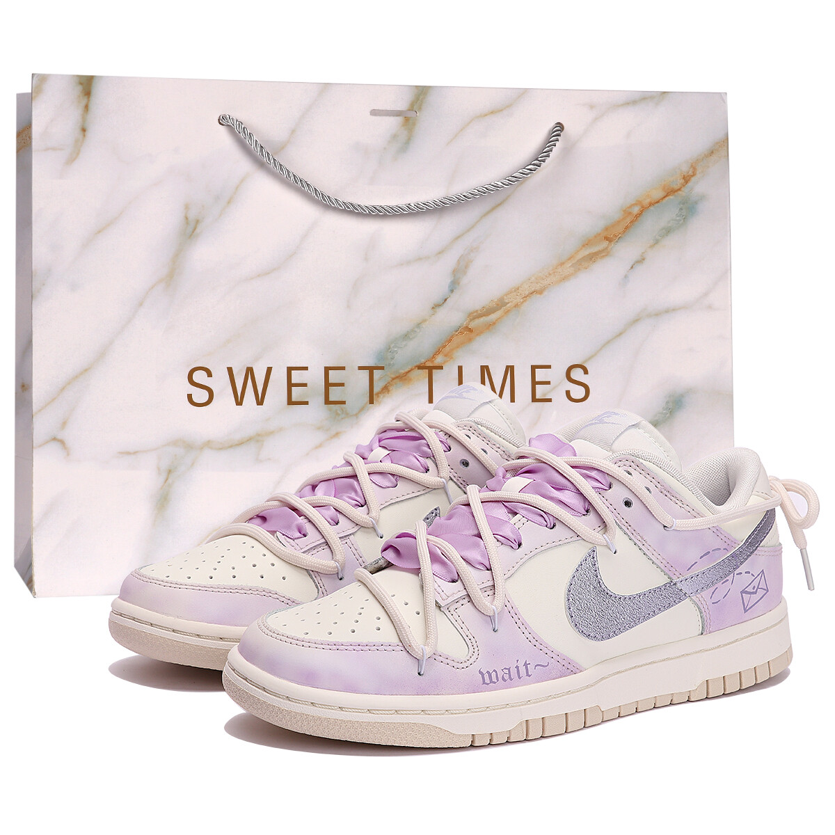 

Кроссовки Nike Dunk Skateboarding Shoes Women's Low-top White/purple, фиолетовый