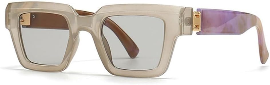 

Модные квадратные женские солнцезащитные очки в винтажном стиле, конфетные цвета, прозрачные градиентные очки, мужские солнцезащитные очки в стиле панк LXLHWN, Champagne Light Grey