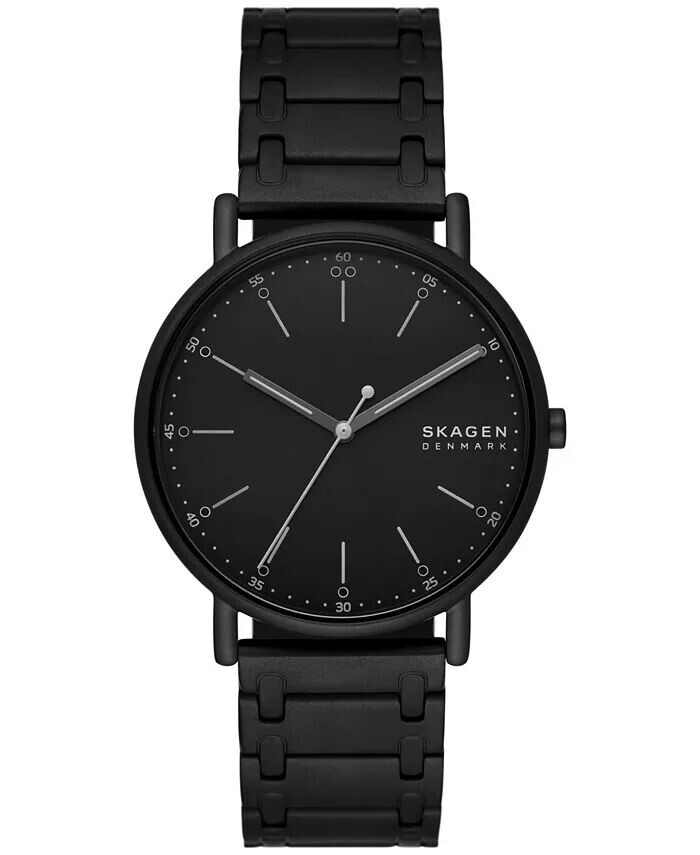 

Мужские часы Signatur с тремя стрелками, черные из нержавеющей стали, 40 мм Skagen