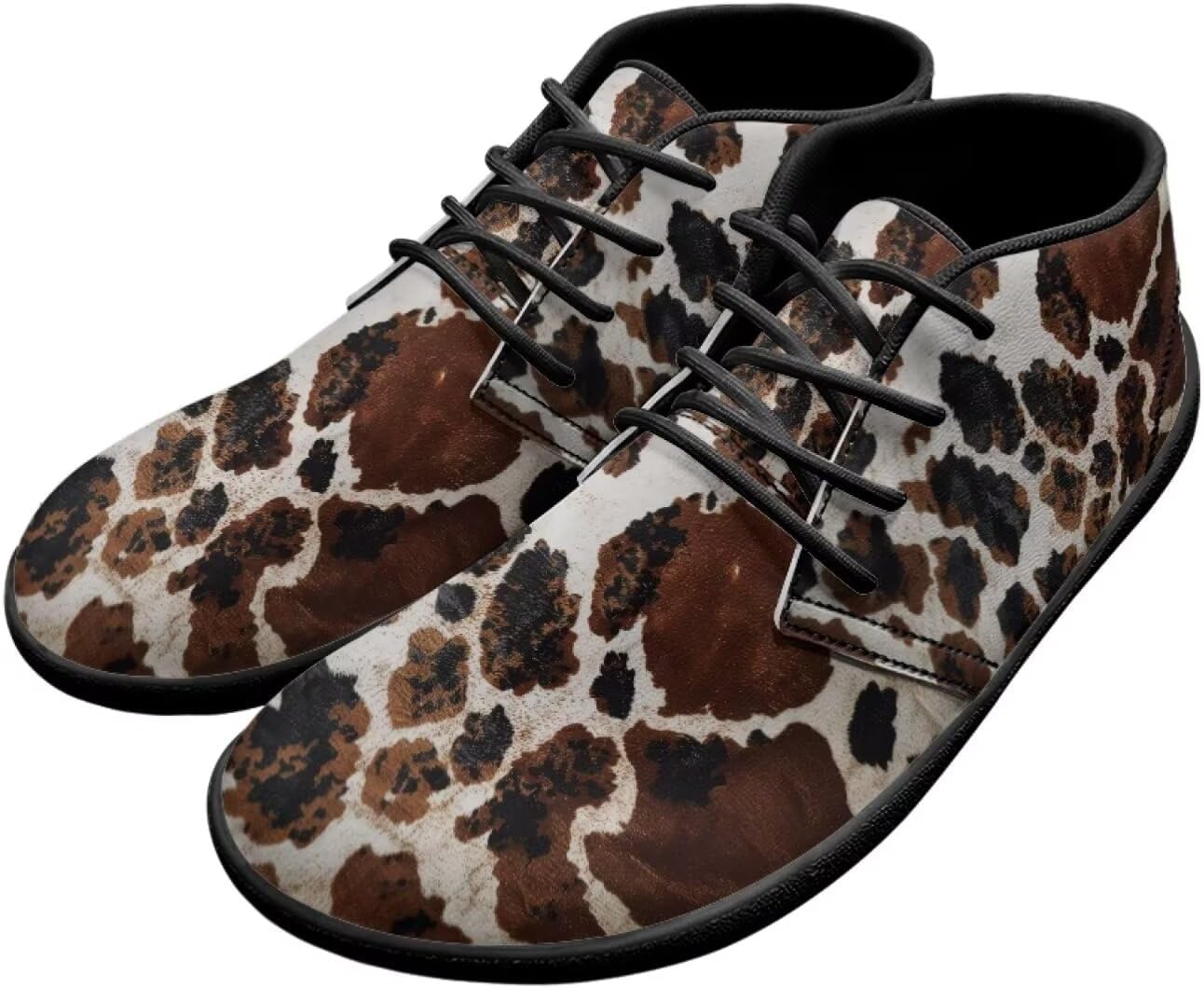 

Ботинки-чукка Forchrinse с принтом Гавайской пальмы и оранжевого неба для мужчин, кожаные лоферы для ходьбы, легкие обувь с широким носком, офисные туфли, размер США 6-14