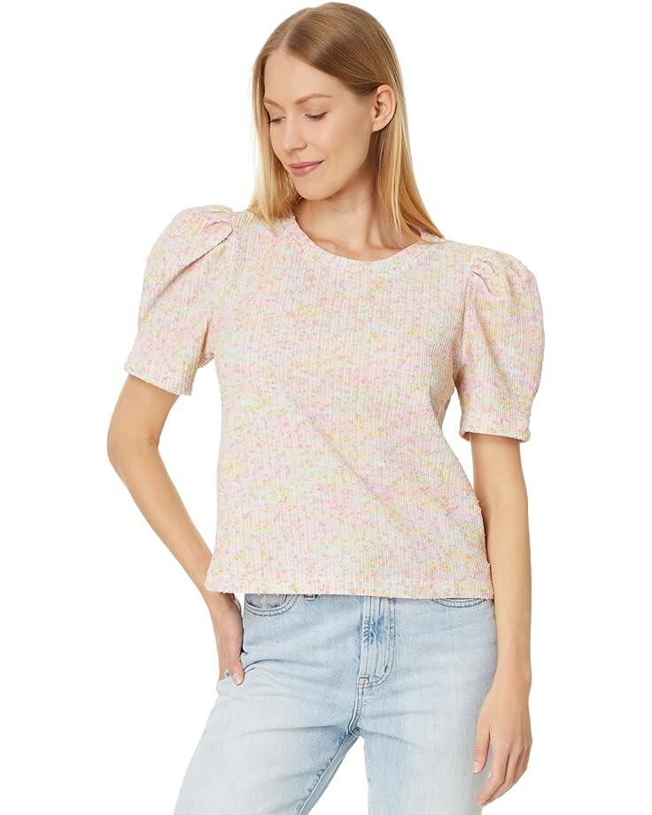 

Топ English Factory Rainbow Knit Short Sleeve, розовый