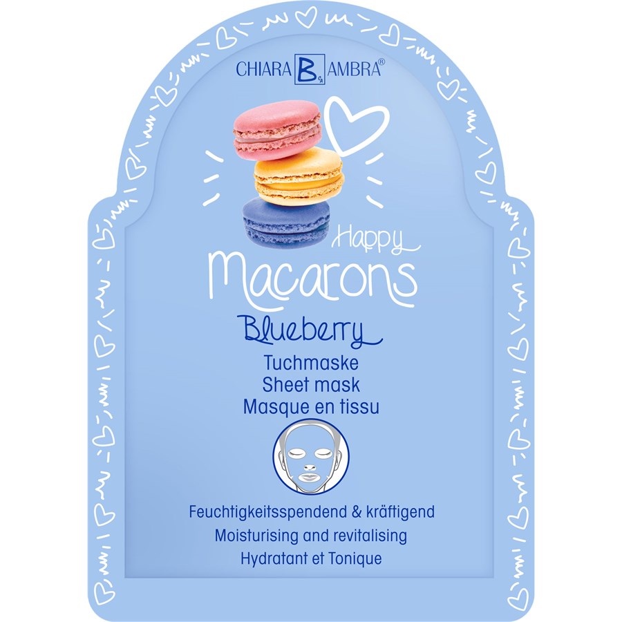 

Маска для лица Chiara Ambra Blueberry Tuchmaske, Happy Macarons 25 ml