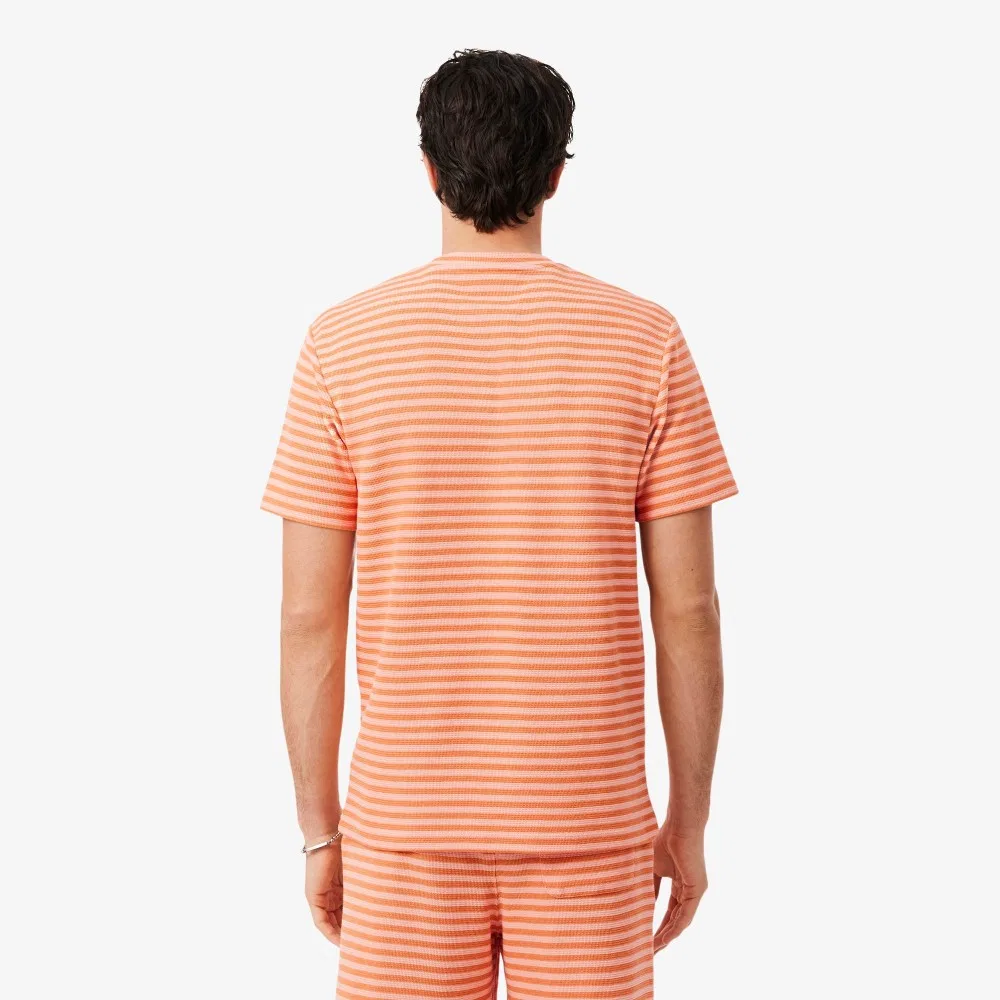 Футболка поло мужская Lacoste Color Croc Crepe, полосатая, розовый — фото 3
