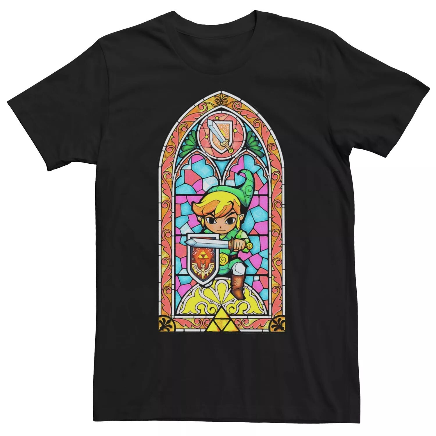 

Мужская футболка из витражного стекла Nintendo Legend Of Zelda Link Licensed Character