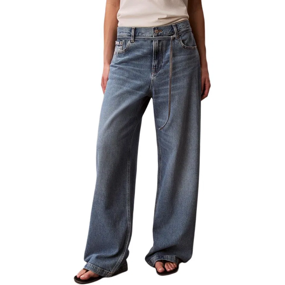 Джинсы женские denim blue moderate wide leg Calvin Klein — фото 3