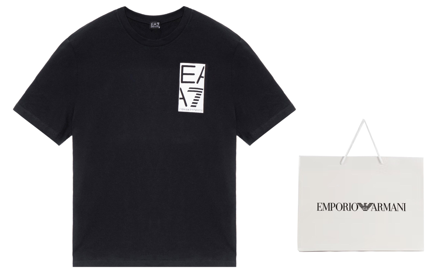 Футболка с логотипом Ea7 EMPORIO ARMANI, черная — фото 3