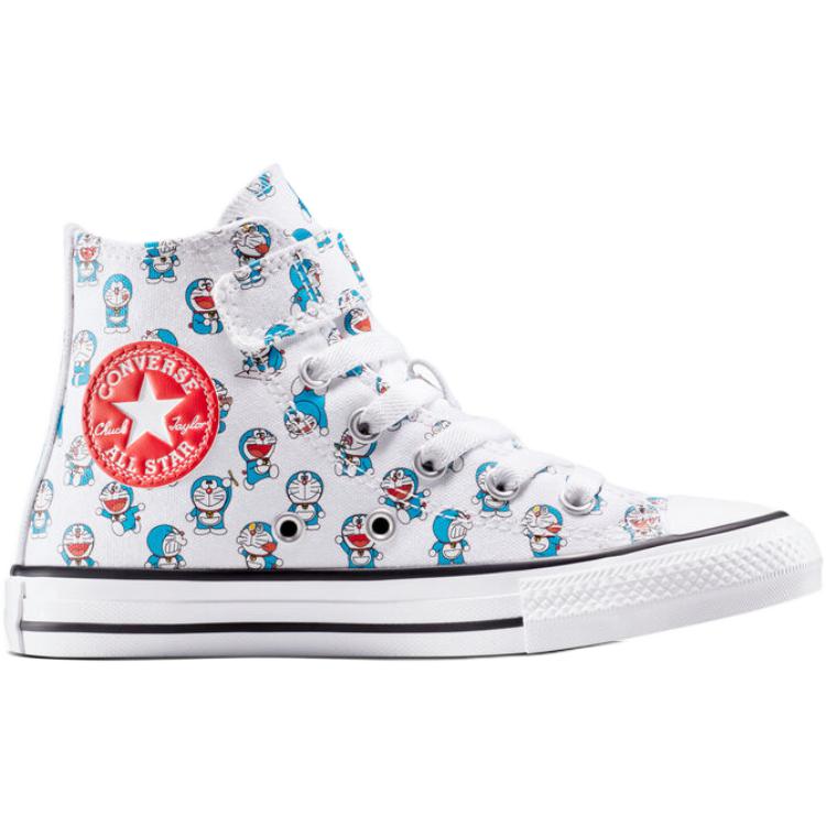 Converse Дети doraemon x chuck taylor all star устойчивые к истиранию высокие детские матерчатые туфли white blue black — фото 3