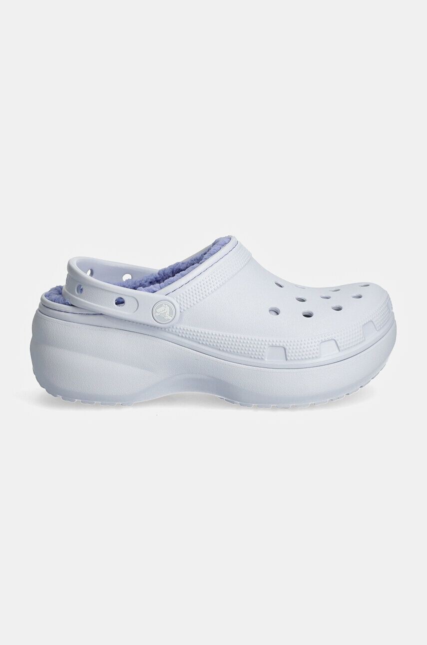Классические шлепанцы Crocs Clog W на подкладке на платформе, фиолетовый — фото 3