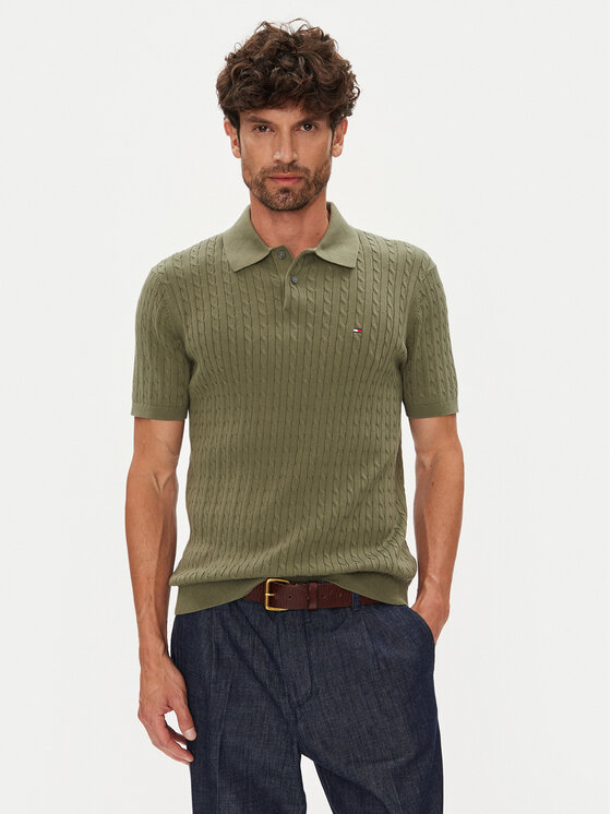 

Поло regular fit MW0MW40701 Tommy Hilfiger, зелёный