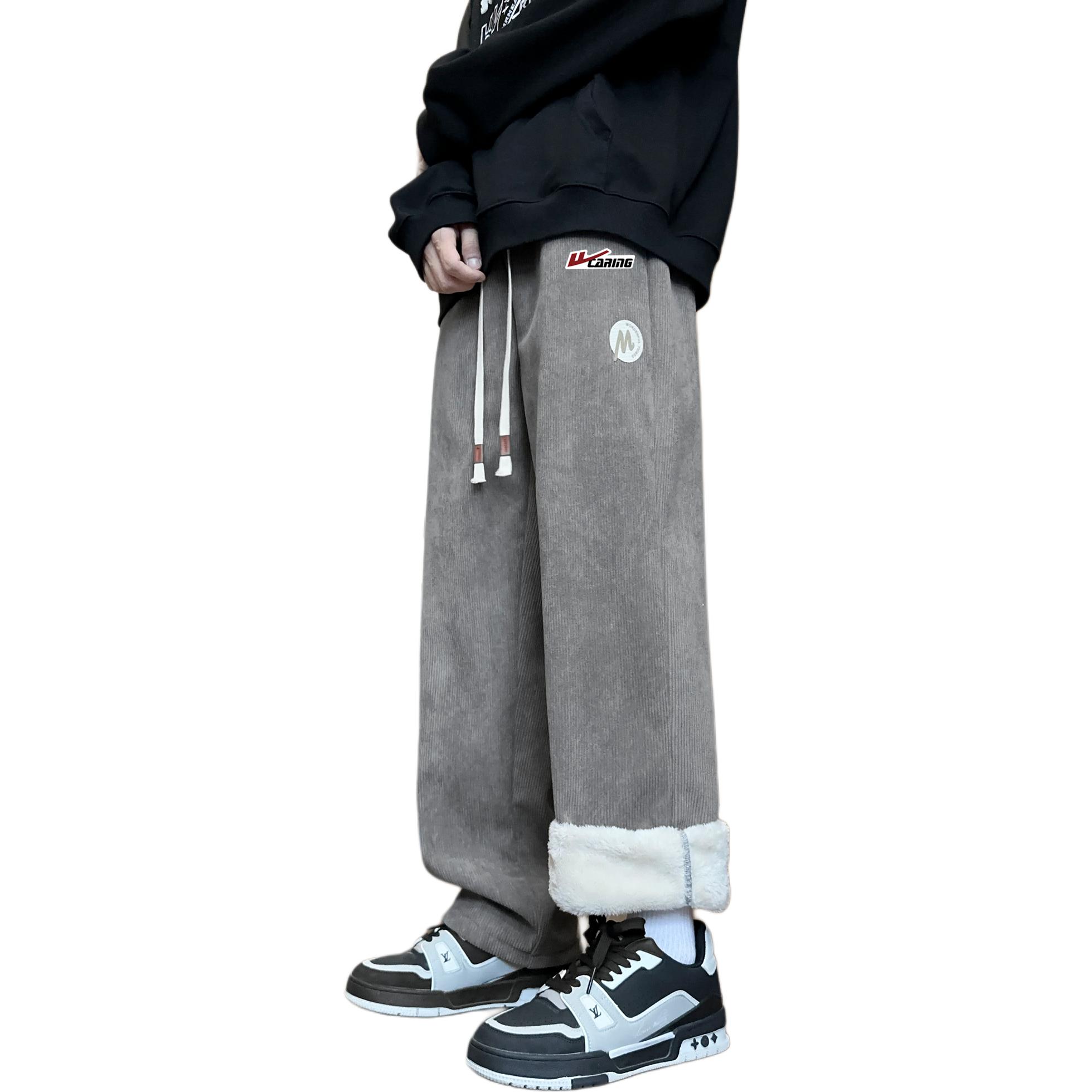 

Хлопковые брюки Unisex утепленные с флисовой подкладкой прямого кроя WARRIOR, серый (diy badge)