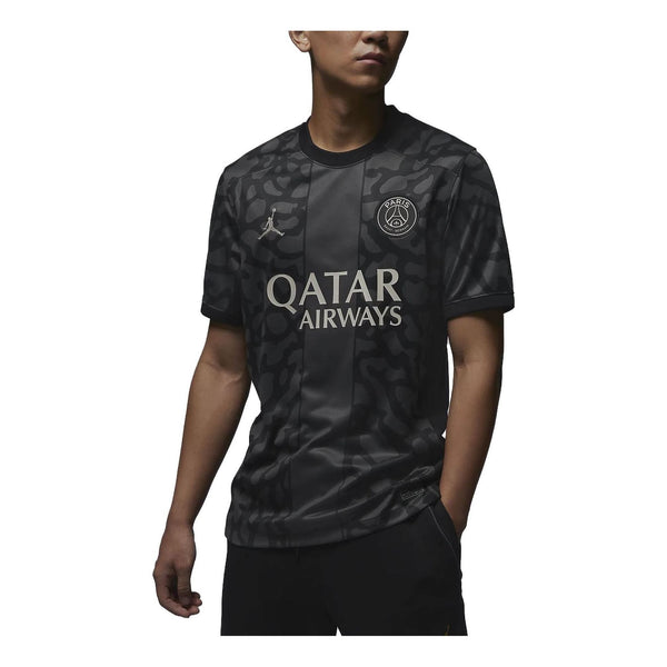 

Спортивная футболка dri-fit x paris saint-germain 2023/24 stadium third soccer jerseys 'black' Air Jordan, мультиколор